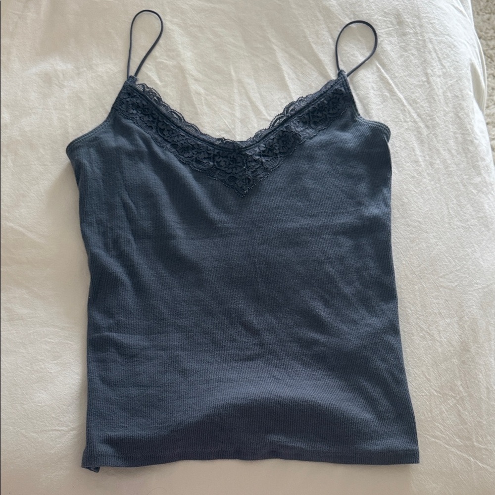 Hollister Navy Lace Trim Cami Top